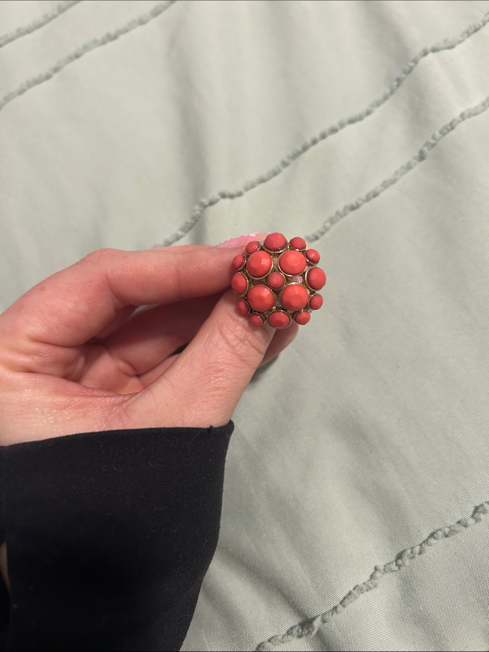 Pink Cluster Statement Ring